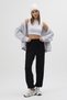 Black Elastic Cuffed Women's Sweatpants 9213m - 6