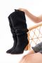 Zri̇n-1884 Premium Black Suede Daily Women's Boots - 3