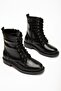 Zri̇n-2289 Premium Black Crocodile Pattern Lace-Up Zippered Casual Women's Boots - 2