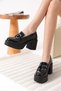 Felice Premium Black Patent Leather Silver Buckle Women's Heeled Loafer - 4