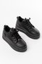 Zri̇n-1999 Premium Black Lace-Up Sole Women's Sneaker with Stone Accessories