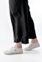 Zri̇n-365 White Patterned Genuine Leather Full Orthopedic Comfort Sports Ballet Flats - 2