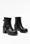 Zri̇n-3042 Premium Black Zippered Thick Heeled Women's Boots - 4