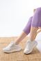 Zri̇nf-307 Premium White Lace-Up Satin Women's Sneaker with Stone Accessories - 3