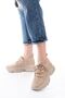 Zr-2024 high quality beige lace-up knit stone slip-on women's sports shoes - 4