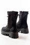 Zri̇n-2006 Premium Black Emerald Lace-Up Zippered Women's Boots - 5