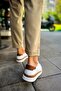 Santoni Quality Stylish Men's Sneakers White-Tan - 6