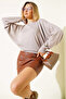 Batwing Sleeve Casual Blouse Mink