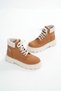 Zri̇n-2045 Premium Tan Suede Lace-Up Women's Casual Boots - 4