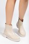 Zri̇n-3033 Premium Beige Wrinkled Patent Leather Zippered Daily Women's Boots - 3