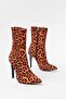 Zri̇n-4811 Premium Leopard Thin Heeled Zippered Women's Boots - 5