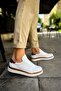 Santoni Quality Stylish Men's Sneakers White-Tan - 5