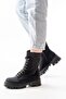 Zri̇n-2006 Premium Black Emerald Lace-Up Zippered Women's Boots - 2
