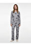 Bow Patterned Comfortable Cut 2-Piece Pajama Set - 2