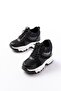 Zri̇nf-209 Premium Black Lace-Up Mesh Women's Sneaker with Stone Accessories - 3
