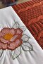Knitwear Knitted Blanket Set - Double 4 Pieces & Embroidered Bedding Set - Tivoli Rosetta - Terracota - 2