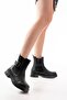 Zri̇n02-2004 Premium Black Elastic Daily Women's Boots with Buckle Accessories