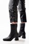 Zri̇n-032 Premium Black Heeled Zippered Women's Boots