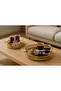 Mirrored Gold 2-Piece Round Tray with Handles, Presentation, Decorative Tray (20 and 25 cm) - 4