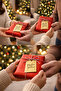 Metalized Matte Red Gift Package Packaging Package with Adhesive Tape 12X17 cm - 50 Pieces - 3