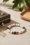Squeeze Natural Stone Sphere Cut Bracelet 15 cm Adjustable Elastic Fish Tape Drawstring Stylish Gift Option - 4
