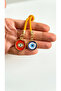 Orange String Round Eye Evil Eye Keychain