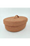 Jute Wicker Oval Covered Basket Organizer Decorative Basket Handmade Handwoven Basket - 4