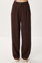 Pleated Woven Palazzo Pants Lgk0009 Brown - 3