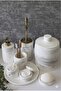 Antique Gold Brushed and Pump-Action Marble-Look Concrete Bathroom Set - 2