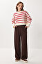 Pleated Woven Palazzo Pants Lgk0009 Brown - 2