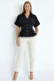 Low Sleeve Waist Fitted Pleated Poplin Shirt - 4