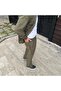 Men's Khaki Corded Fabric Velvet Fabric Shirt Pants Double Suit - 2