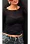 Transparent Cashmere Textured Blouse Black - 4