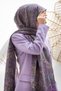 100% Silk Etro Patterned Plum - Beige Colored 92X210 Shawl
