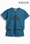Printed Team Shorts T-Shirt Unisex Kids Printed Summer Suit