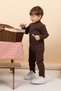 Girl Boy Baby Kids Double Suit High Neck Ribbed Suit - 5