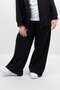 Girls Black Loose Fit Sweatpants Wide Leg School Tracksuit with Pockets