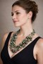 Green Stone Beaded Women's Necklace 24 cm