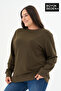 Women's Plus Size Crew Neck Slim Sweatshirt Spr24Bswk56 - 3