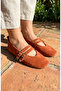 Genuine Leather Women's Tile Suede Ballerinas - Handmade Comfortable Daily Shoes - 2