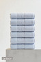 6-Pack Blue Greek Hand Towel - 50x90 Cm, 225 Gr, 100% Cotton, Spa And Hotel Towel