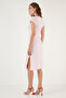 Cotton Short Sleeve Double Slit Midi Dress DRESS 5864205 - 5