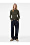 X Sima Tarkan - Sheep Wool Blended Long Sleeve Lightweight Mock Neck Blouse