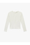 Cotton Slim Fit Stitch Detailed Long Sleeve Crew Neck T-Shirt - 3