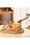 Borosilicate Glass Amber Sauce Pot with Deer Lid - Egg Pot 1800 ml - 4