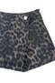 Leopard Printed 100% Cotton Girls Denim Shorts Skirt - 4