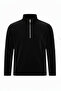 Sweatshirt Black Fleece Half Metal Zipper Standard Fit Normal Cut
