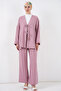 Women's Linen Kimono Double Set 6727 - Dusty Rose - 3