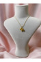 Double Heart Steel Necklace - Gold