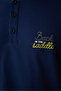 Men's Saddle Slogan Printed Button Crew Neck Cotton Pajama Set - 6